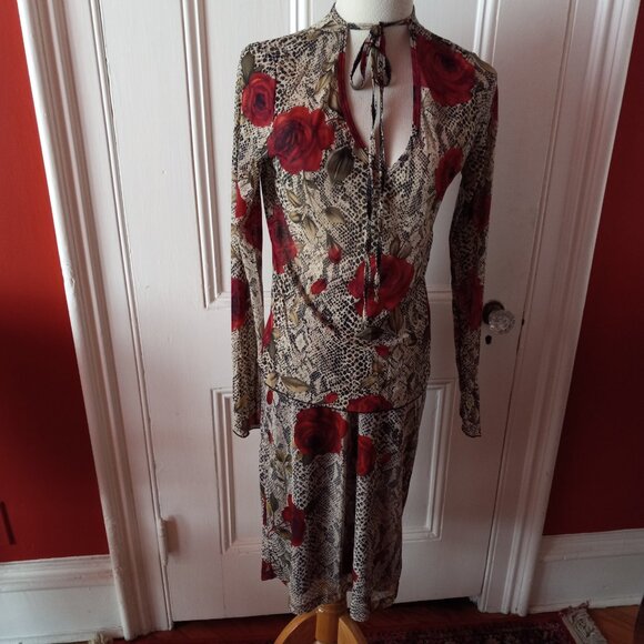 EXPRESS FLORAL MESH SKIRT TOP SET L - Picture 7 of 11